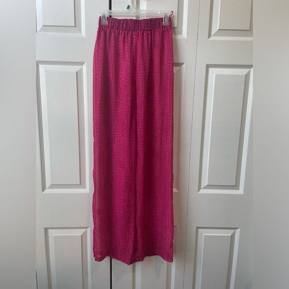 Missguided Pink Wide-Leg Pants - Picture 1 of 7